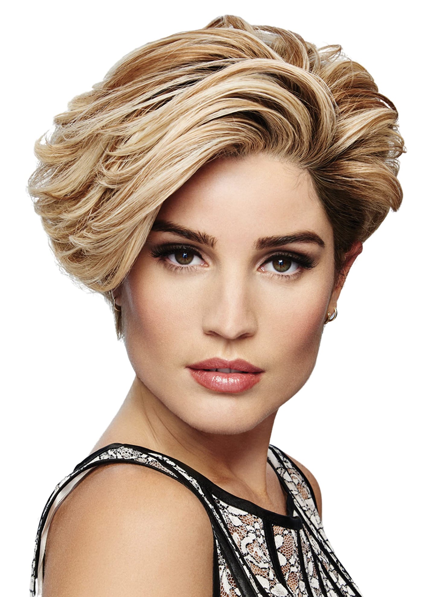 CALLING ALL COMPLIMENTS Lace Front Hand-Tied Human Hair Wig by Raquel Welch, 5PC Bundle: Wig, 4oz Mara Ray ProSmooth Shampoo and Conditioner, The One