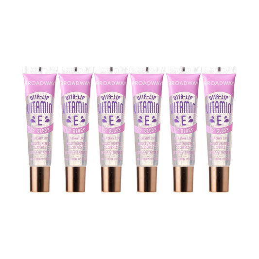 Ruby Kisses Broadway Vita-Lip Clear Lip Gloss (Vitamin E 6 Pack), Ultra-Hydrating & Soothing Formula with Multi-Vitamin Oils, High-Shine Non-Sticky Beauty & Personal Care Ruby Kisses