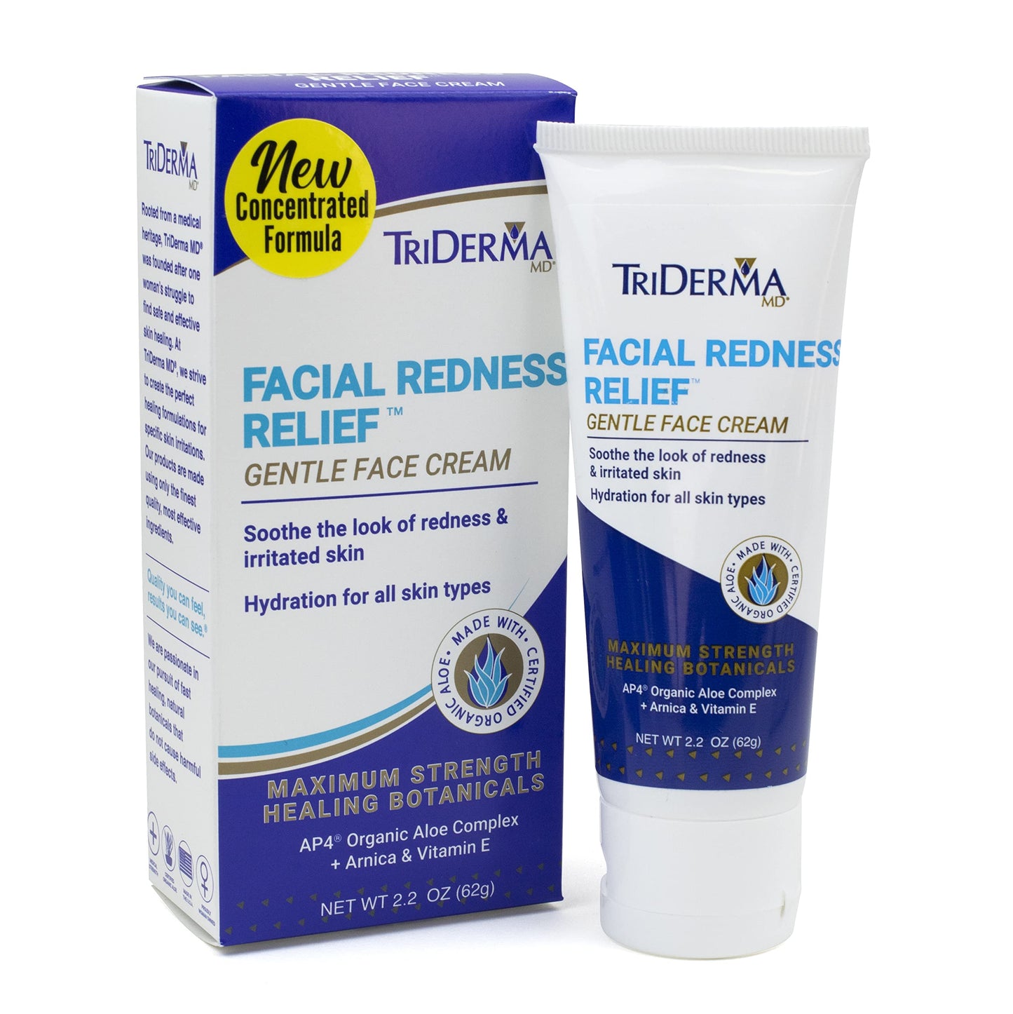 TriDerma Facial Redness Relief Gentle Face Cream, Soothing & Relieving Daily Moisturizer for Redness, Repair Uneven Skin Tone, Irritated or Sensitive