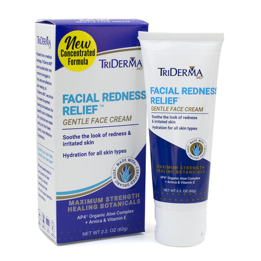 TriDerma Facial Redness Relief Gentle Face Cream, Soothing & Relieving Daily Moisturizer for Redness, Repair Uneven Skin Tone, Irritated or Sensitive