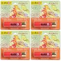 BALMSHOT Raspberry Lip Balm SPF 15 (4-Pack) - Beeswax Chapstick for Dry Chapped Lips, 20-Gauge Brass Shotgun Shell Tube, Heat Resistant, Long Lasting