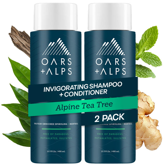 Oars + Alps Men's Sulfate Free Hair Shampoo for Men & Women, Shampoo for Hair Infused with Witch Hazel and Tea Tree Oil, Nourishing & Moisturizing