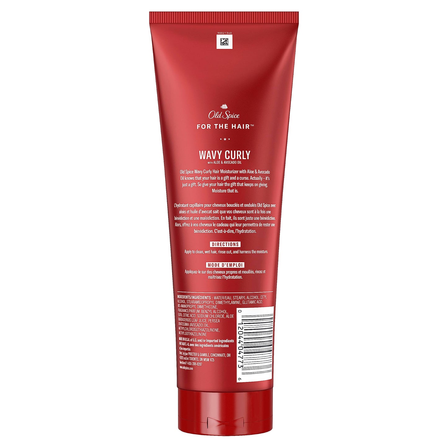 Old Spice Wavy Curly Hair Moisturizer with Aloe & Avocado Oil - 237 ml (8 fl oz) | Nourishes, Defines Curls & Helps Prevent Frizz