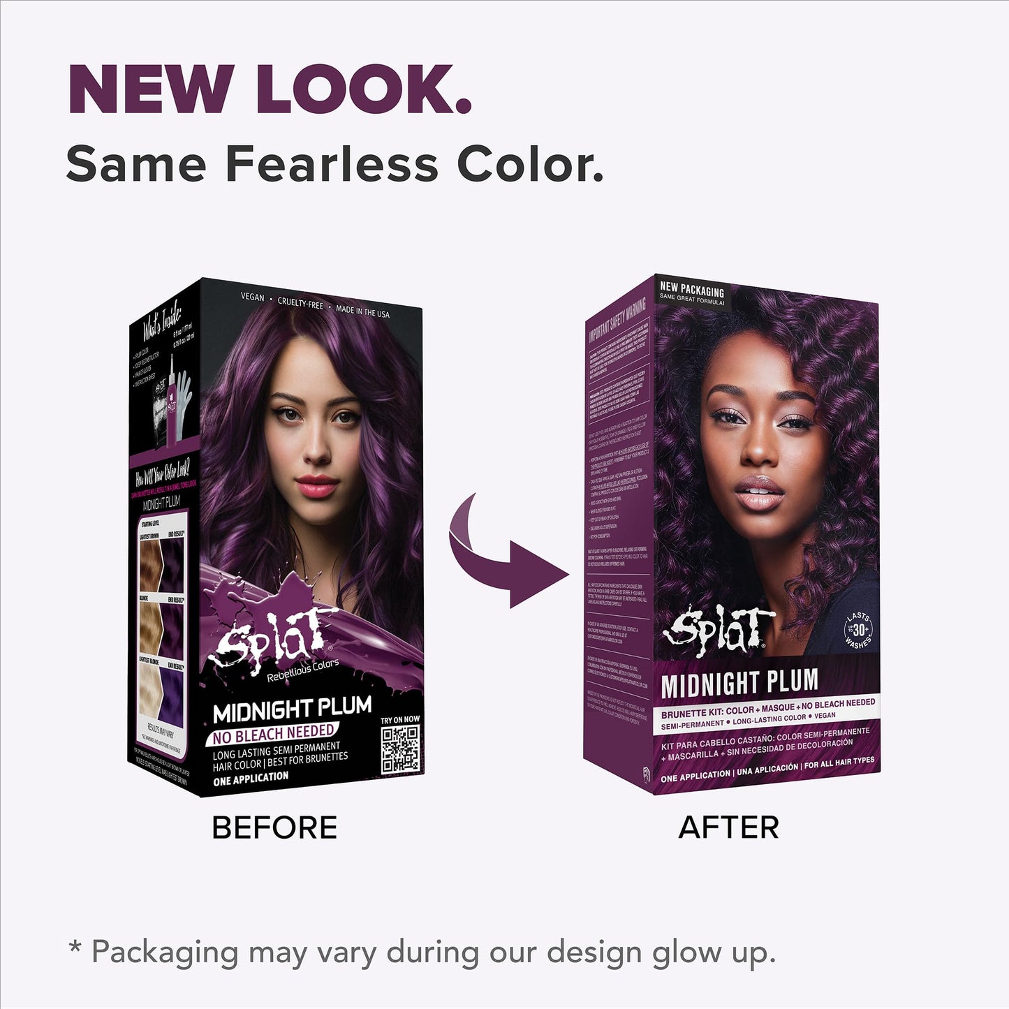 Splat | Midnight Complete Kit | Hair Dye | Semi-Permanent | Long Lasting | Vegan and Cruelty-Free (Midnight Plum)