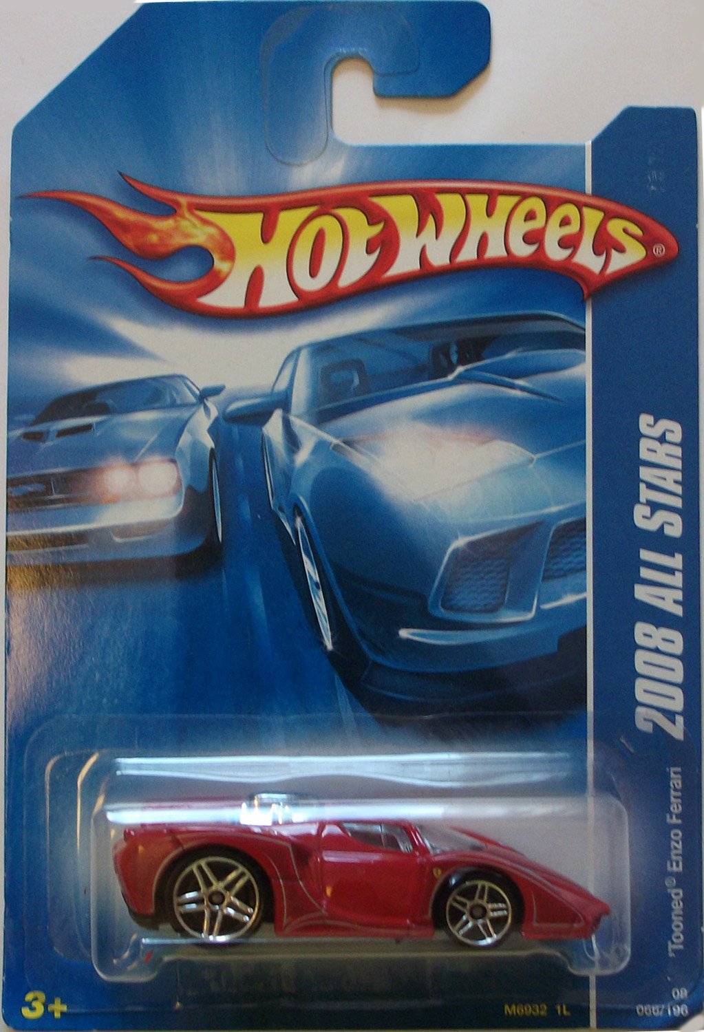 Hot Wheels 2008 All Stars 066 66 Red Tooned Enzo Ferrari 1:64 Scale