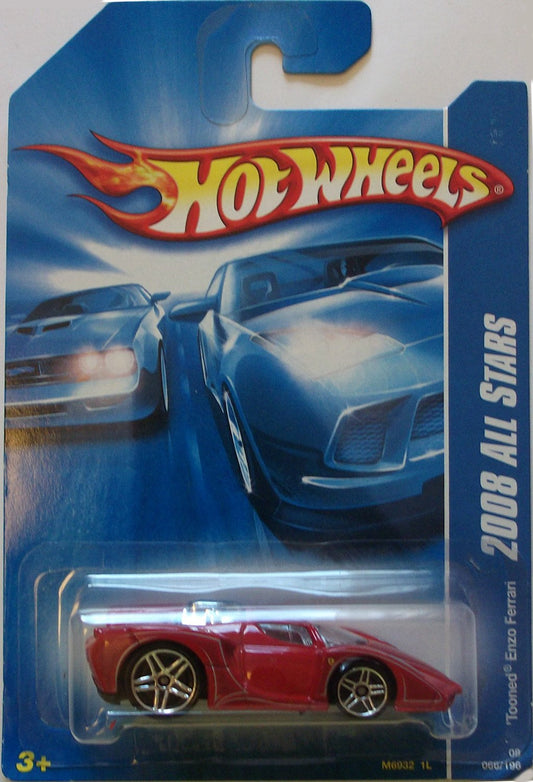 Hot Wheels 2008 All Stars 066 66 Red Tooned Enzo Ferrari 1:64 Scale