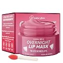 Sundae Glow Lip Mask with Watermelon - Overnight Lip Repair, Intense Hydration & Smoothing - Dermatologist Tested, Korean Skin Care - 95% Natural