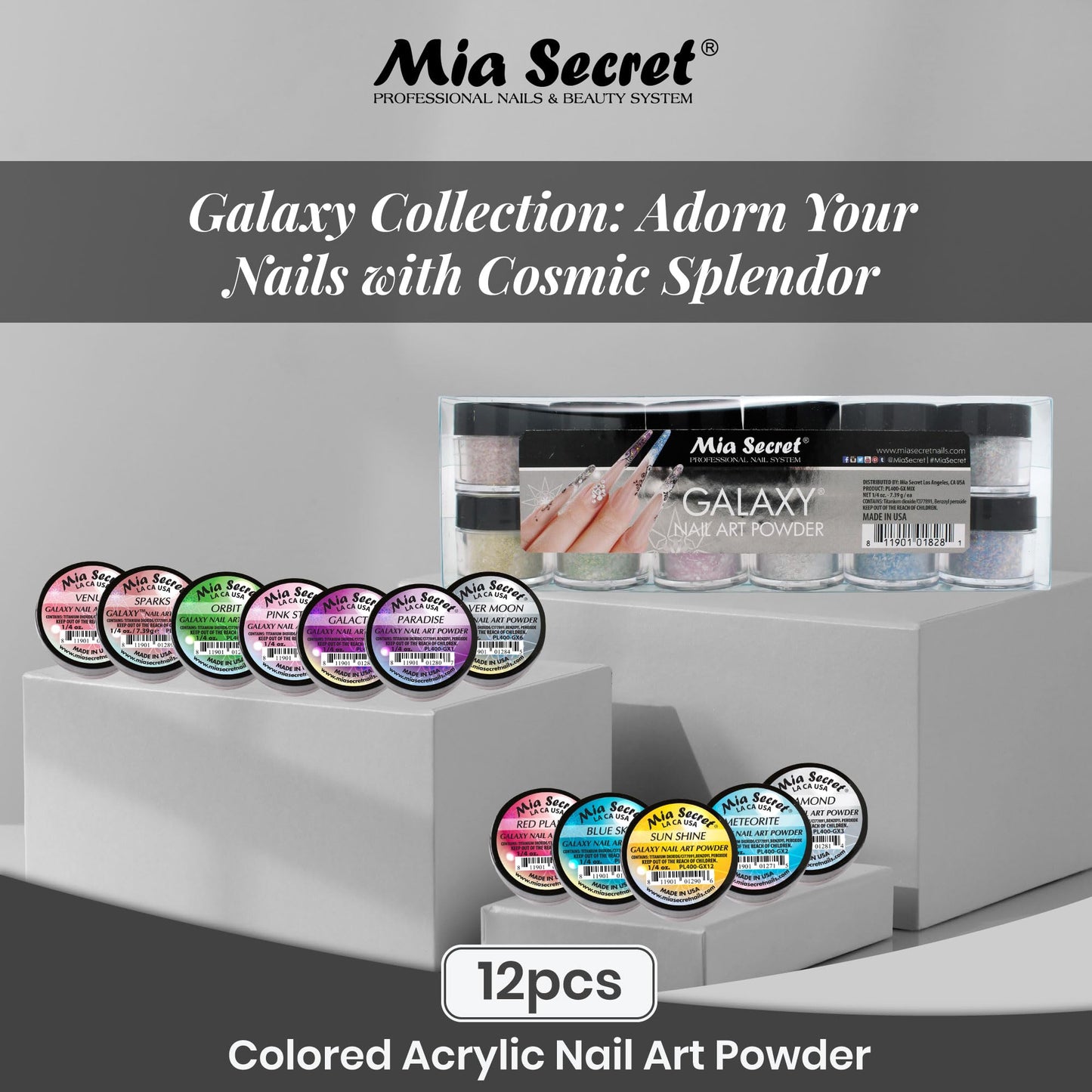 Galaxy Nail Art Powder Collection (12PC) Beauty & Personal Care Mia Secret