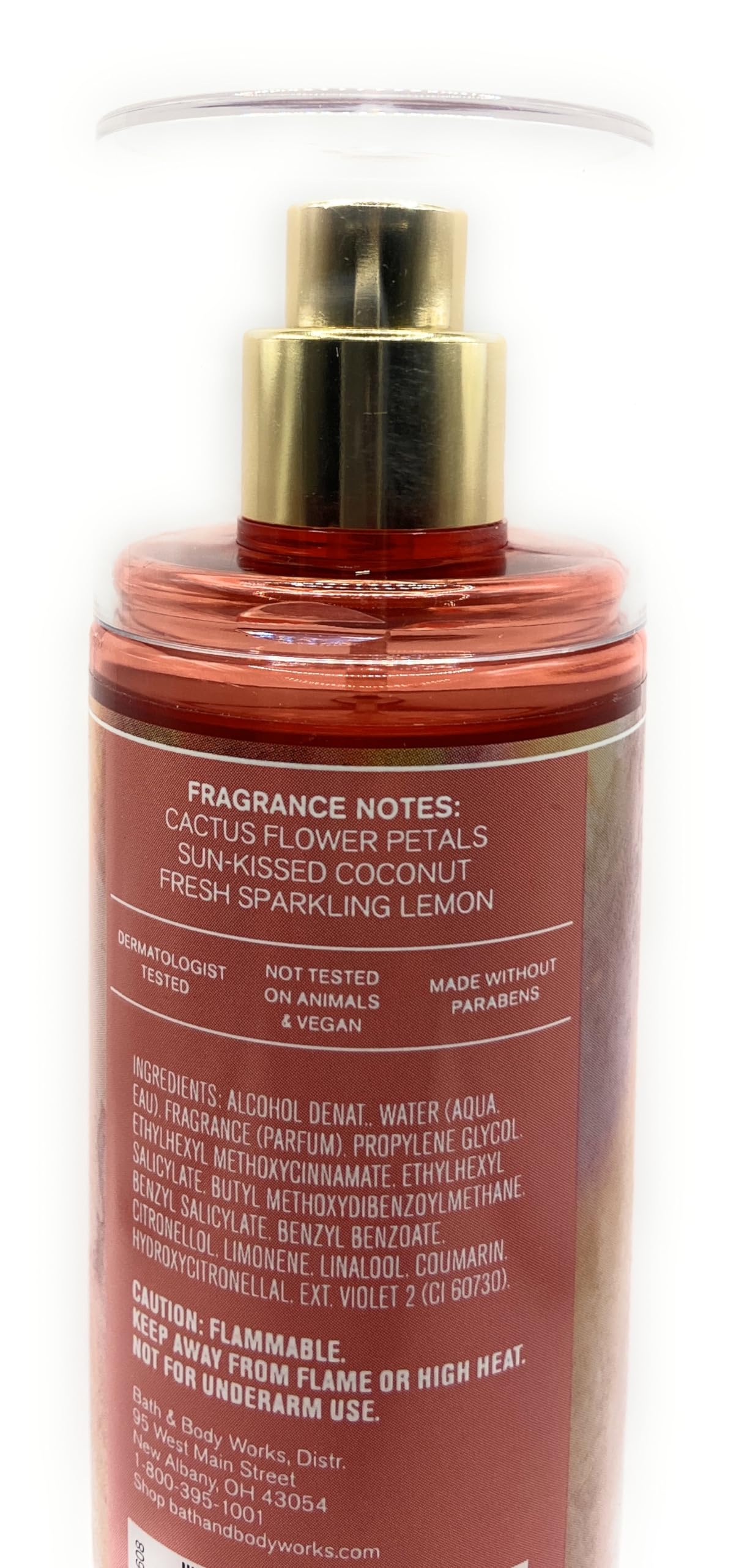 Bath and Body Works Cactus Blossom Fine Fragrance Mist 8 Fluid Ounce Body Spray Diamond Plate Decorative Bottle, Orange (2023 Limited Edition)