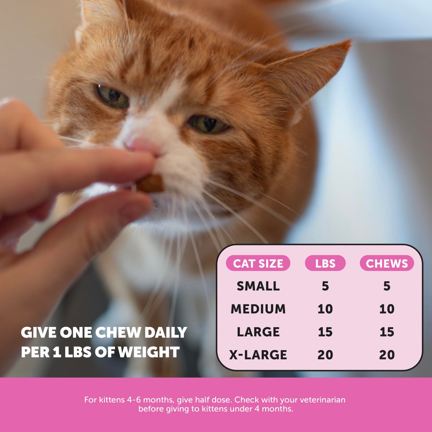 Cat Multivitamin Chews – Crunchy & Creamy Treats for Immune, Joint, Skin, Coat & Digestive Health with Omega-3, Lysine & Probiotics