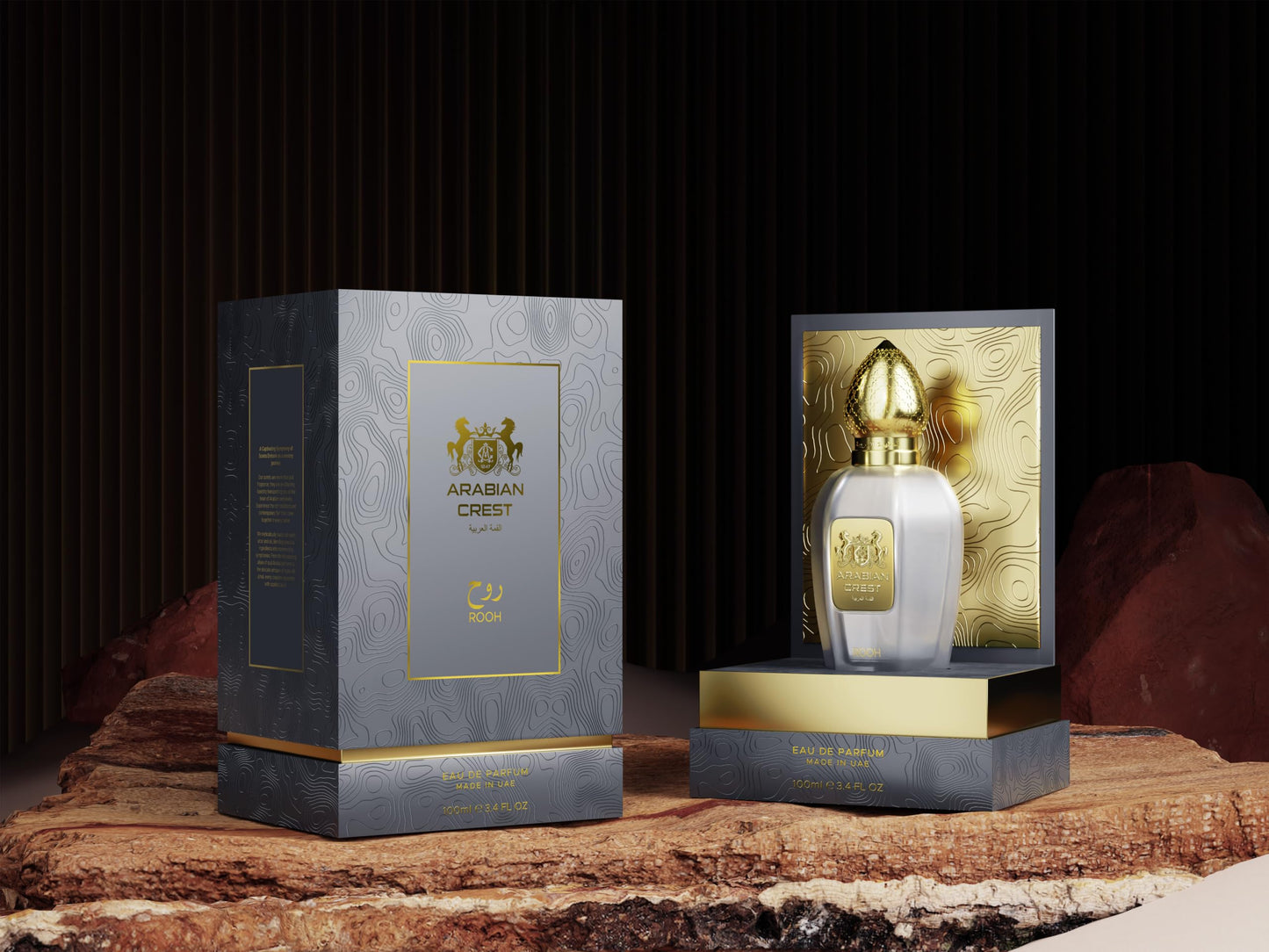 Arabian Crest Dubai Rooh Eau de Parfum 100ML - Woody Spicy Perfume for Unisex - Spiritual, Long-Lasting with Bergamot, Jasmine, Tonka Bean Beauty & Personal Care Arabian Creed