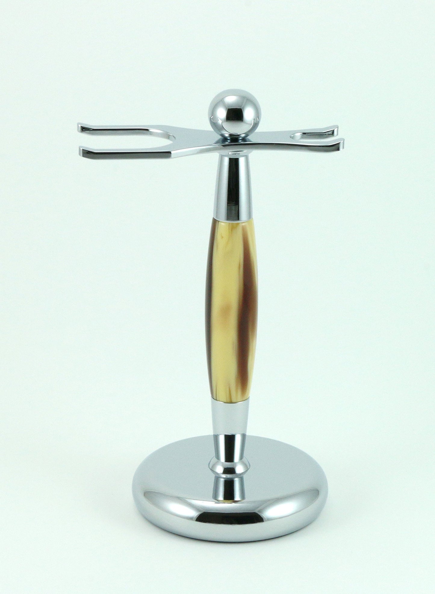 G.B.S Chrome Horn Accent Dual Stand for Shaving Brush and Razor, Stand to Shaving Brush and Razor, Opening for Brush and Razor Beauty and Personal Care G.B.S