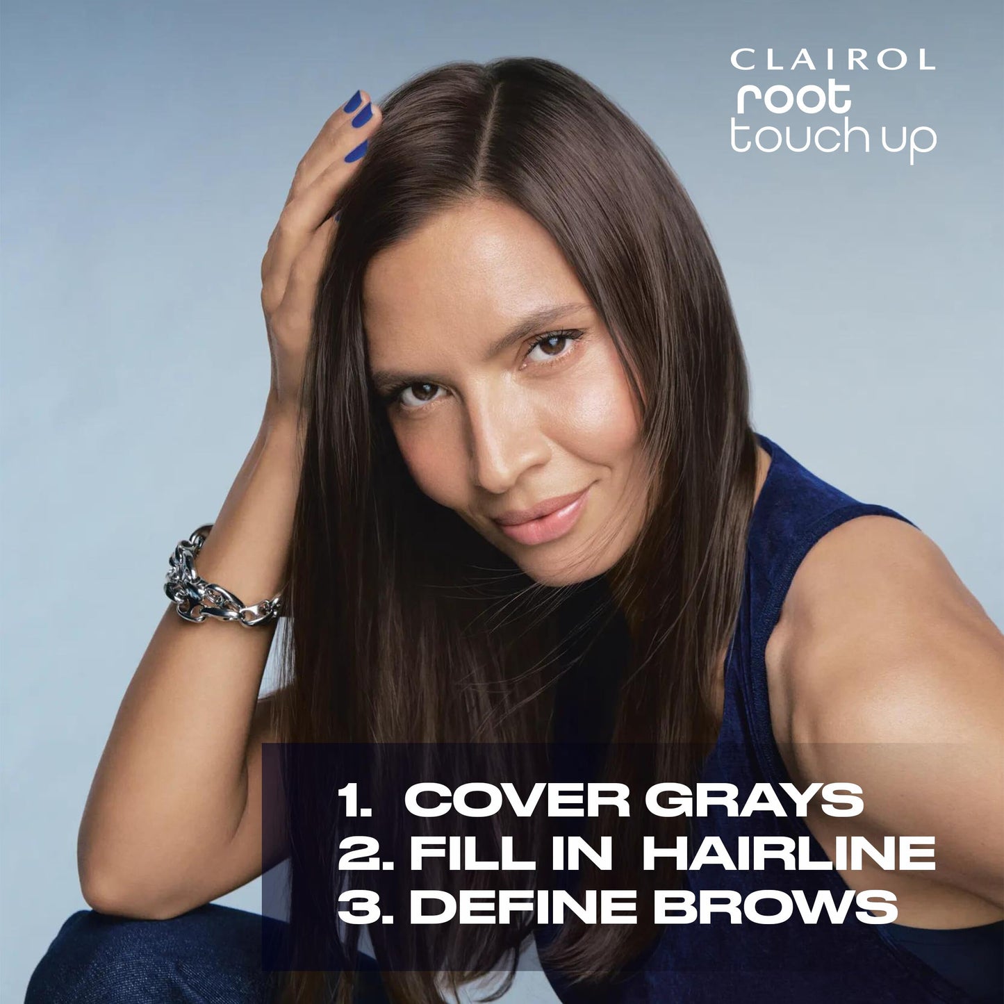Clairol Root Touch-Up Temporary Concealing Powder, Light Brown Hair Color | Ammonia Free | Instantly Cover Roots + Define Eyebrows | On-the-Go Compact