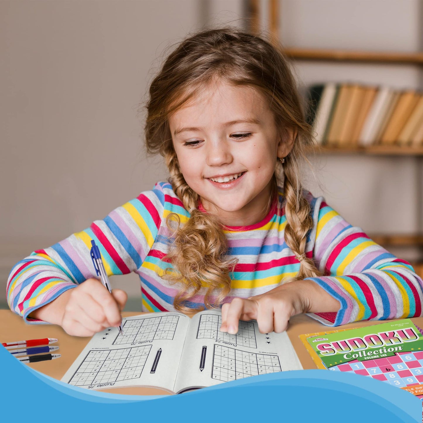 4-Pack 350+ Sudoku Puzzle Books for Adults & Seniors – Brain Stimulation Variety Pack with Tips & Tricks, Large 8x10 & 5x8 Combo