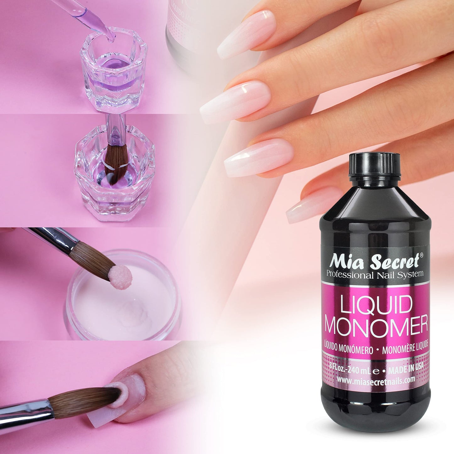 1 MIA SECRET 4 oz / 120ml LIQUID MONOMER PROFESSIONAL ACRYLIC NAIL SYSTEM Beauty & Personal Care Mia Secret
