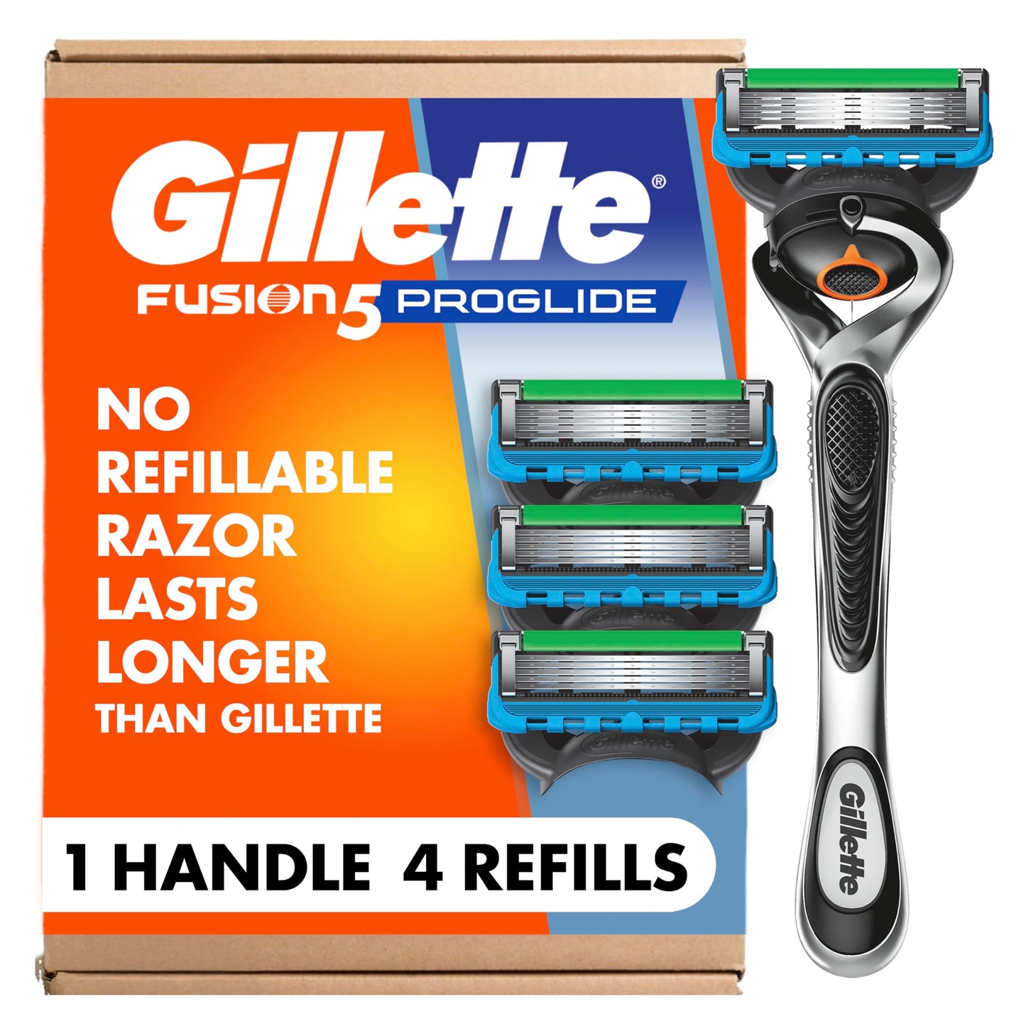 Gillette Fusion ProGlide Shaving Razor for Men, 1 Handle + 4 Blade Refills Beauty and Personal Care Gillette