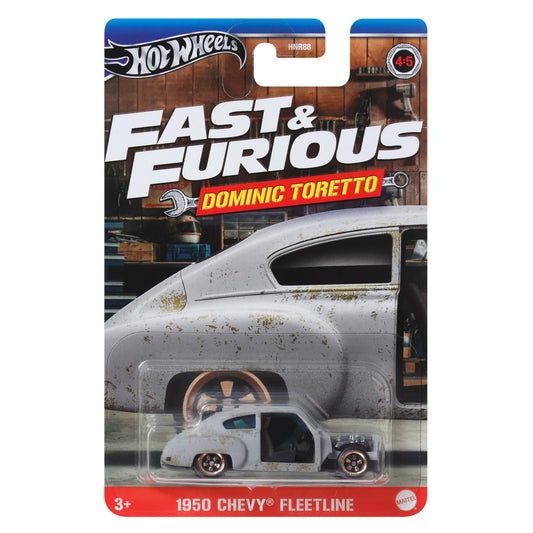 Hot Wheels Fast and Furious Dominic Toretto Auto 1950 Chevy Fleetline Die Cast Model 1:64 Scale - Length 7 cm - HRW49