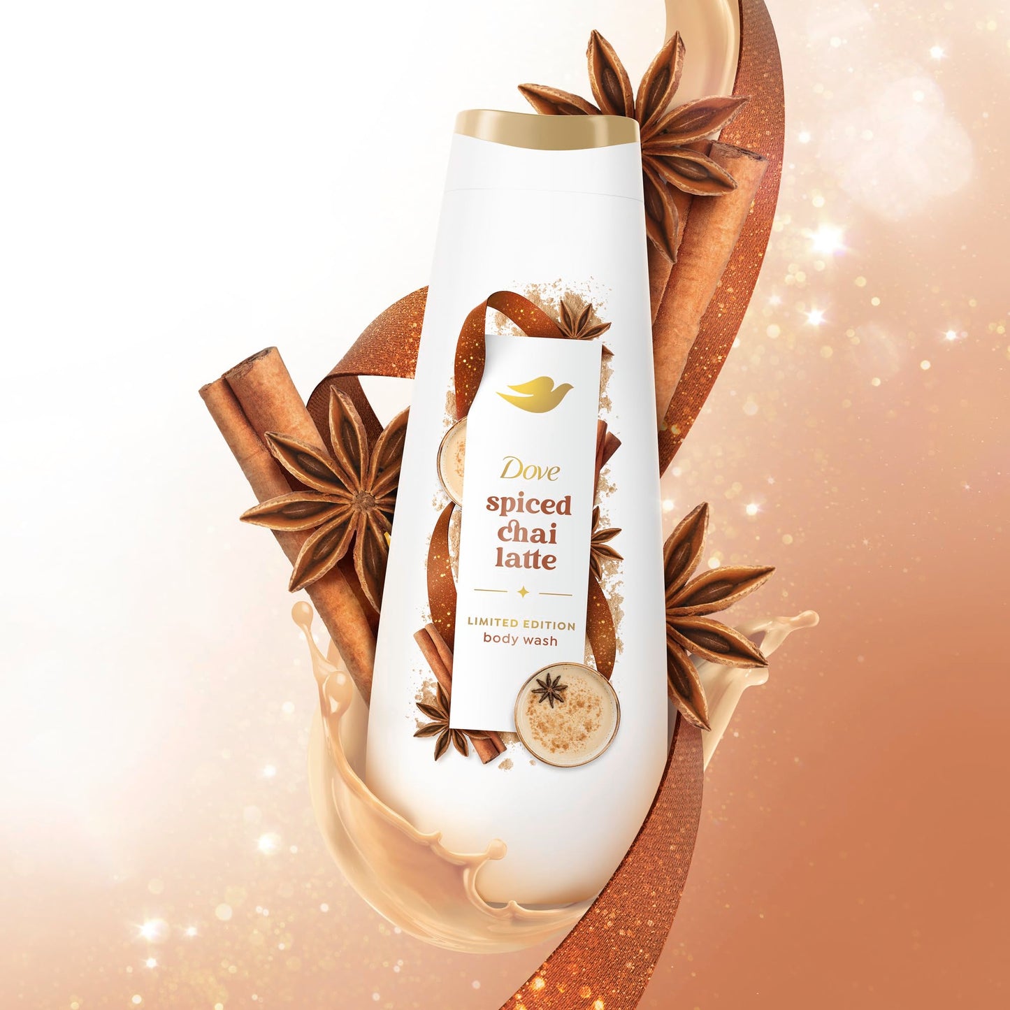 Dove Spiced Chai Latte Liquid Body Wash for Deep Nourishment Holiday Treats Limited Edition, 20 fl oz
