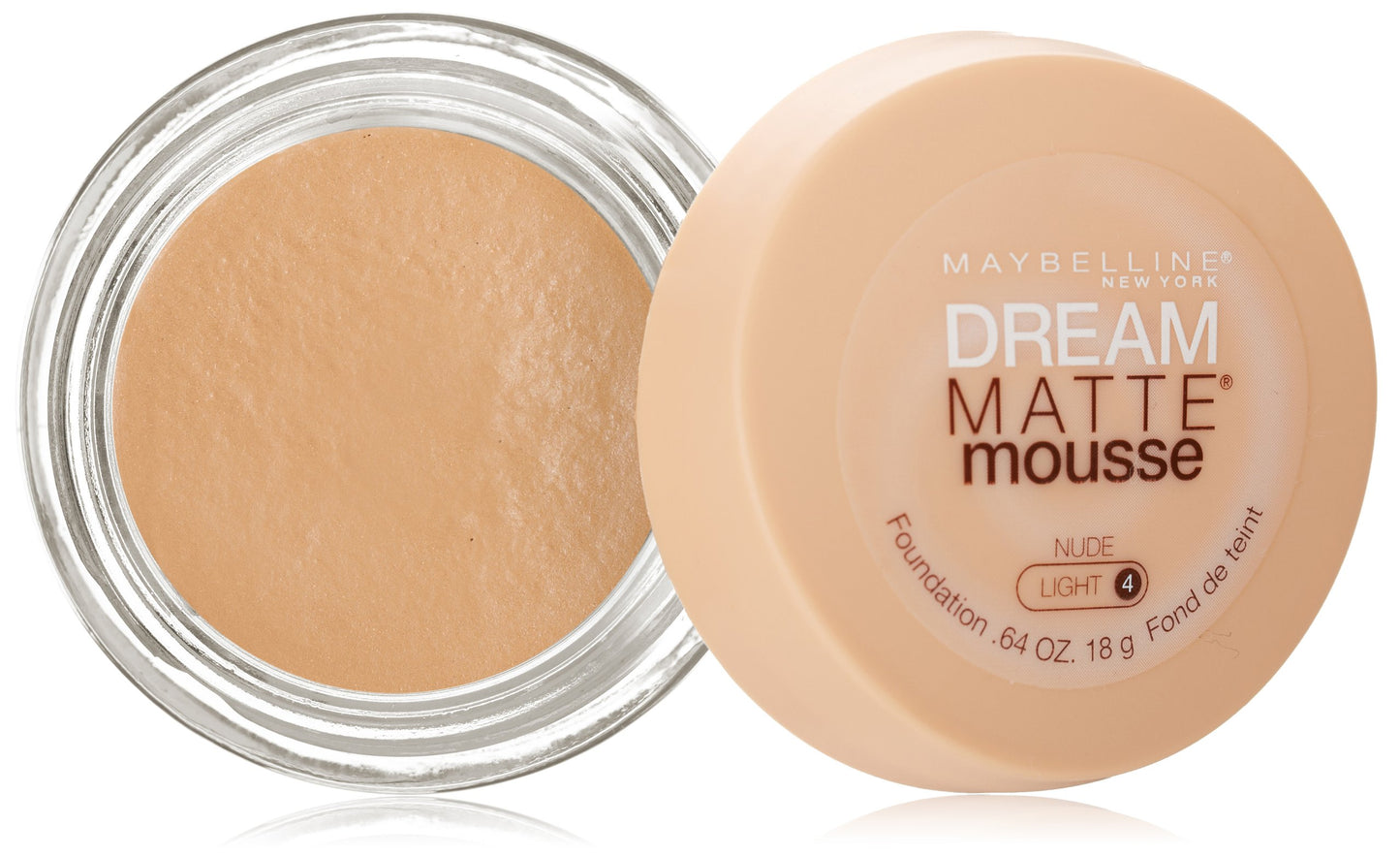 Maybelline Dream Matte Mousse Foundation, Nude [4], 0.64 oz (Pack of 3)