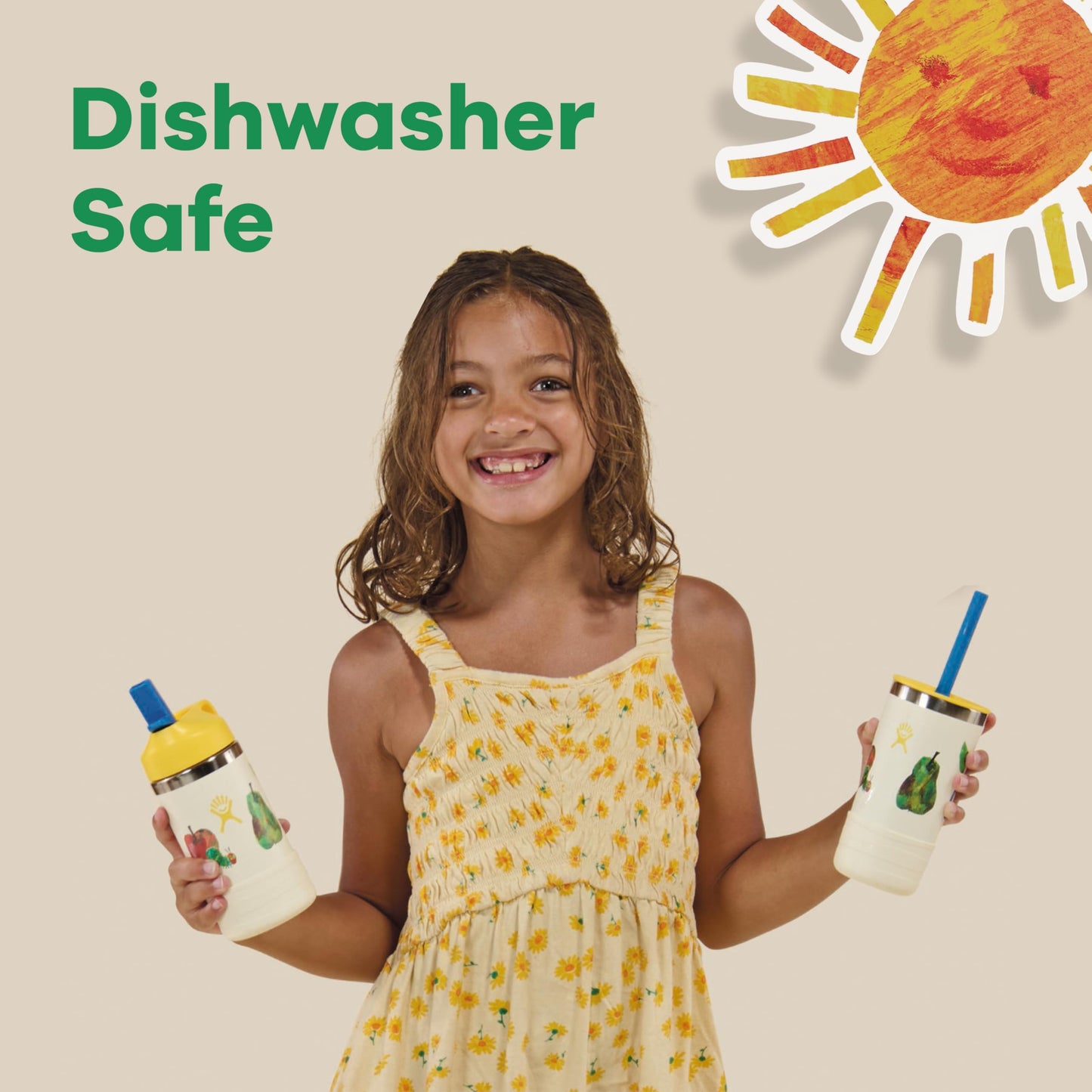 Hydro Flask Kids 12 Oz Tumbler with Lid and Straw for School - Insulated Stainless Steel World of Eric Carle™ Caterpillar