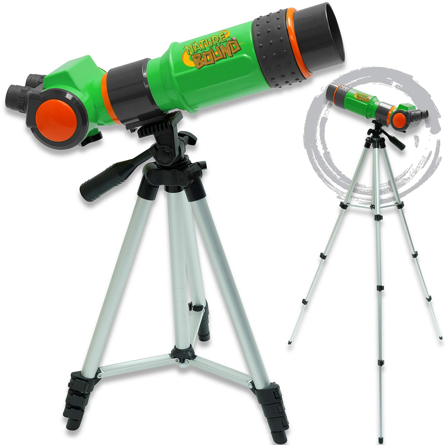 Nature Bound Kids Telescope – 16X Magnification with 15mm Lens, Adjustable Tripod, Indoor & Outdoor Beginner Telescope, Ages 6+, Green (NB538)