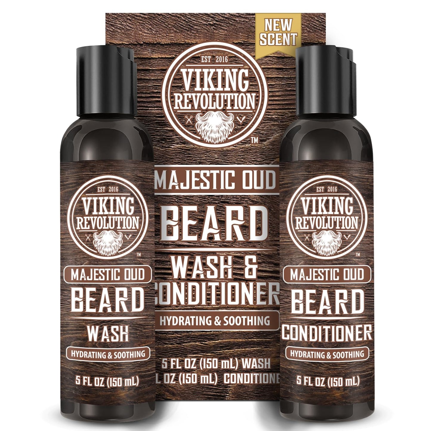 Viking Revolution Beard Wash and Beard Conditioner for Men with Argan Oil and Jojoba Oil - Beard Softener and Strengthener Beard Care Beard Shampoo