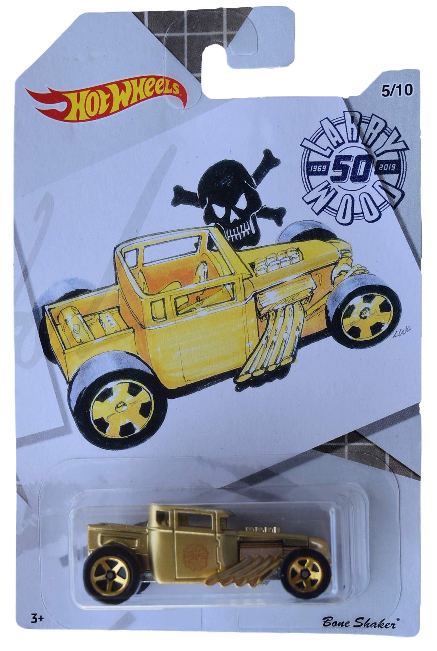 Hot Wheels Bone Shaker 5/10 [Gold], Larry Wood 50th Anniversary
