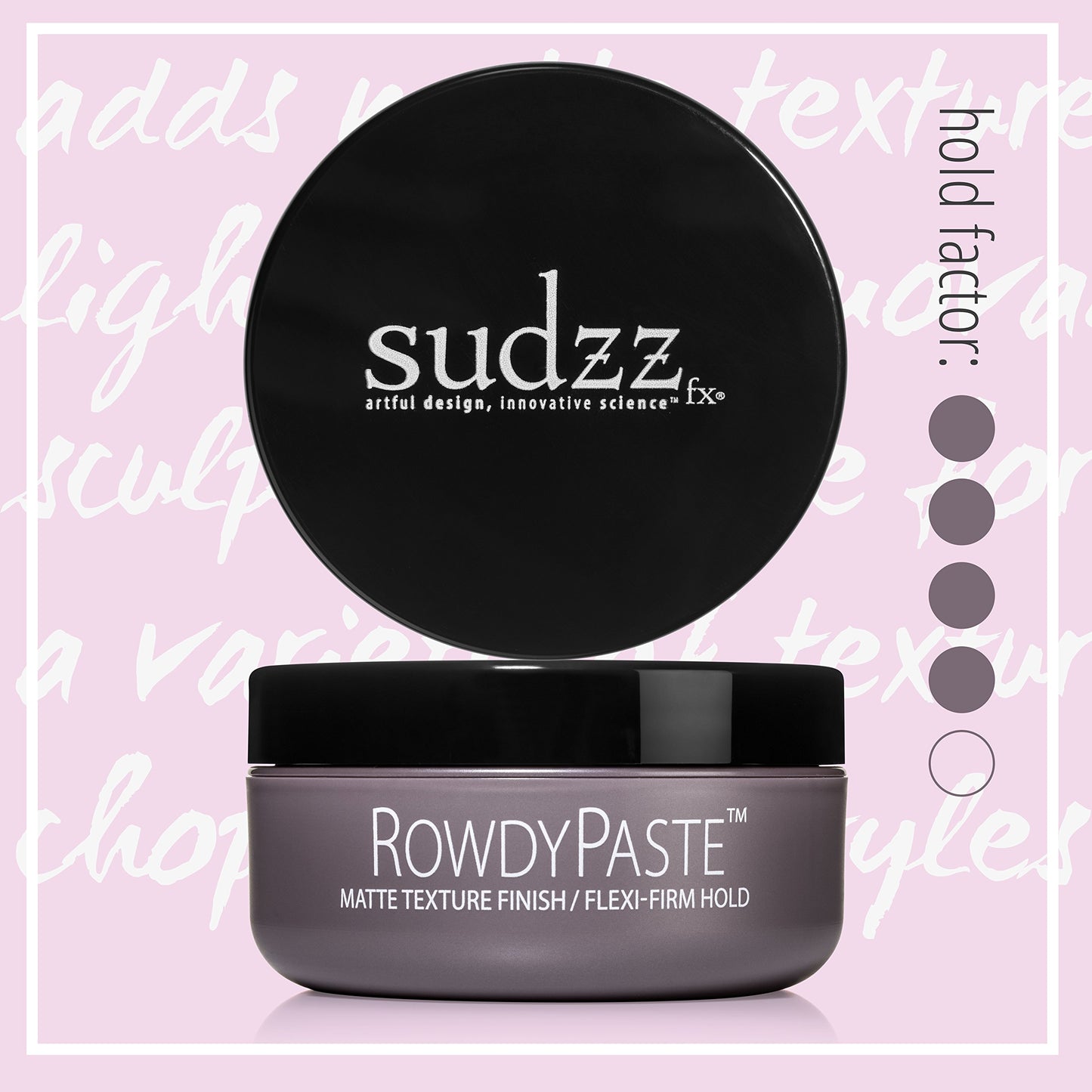 SUDZZFX RowdyPaste Smoothing Cream - Strong Hold Texturizer - Styling for Men & Women - Matte Finish - 2 oz