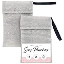 S&T INC. Exfoliating Soap Bag, Bar Soap Pouch for Shower and Bath, 7.6 Inches x 4.5 Inches, Grey, 2 Pack