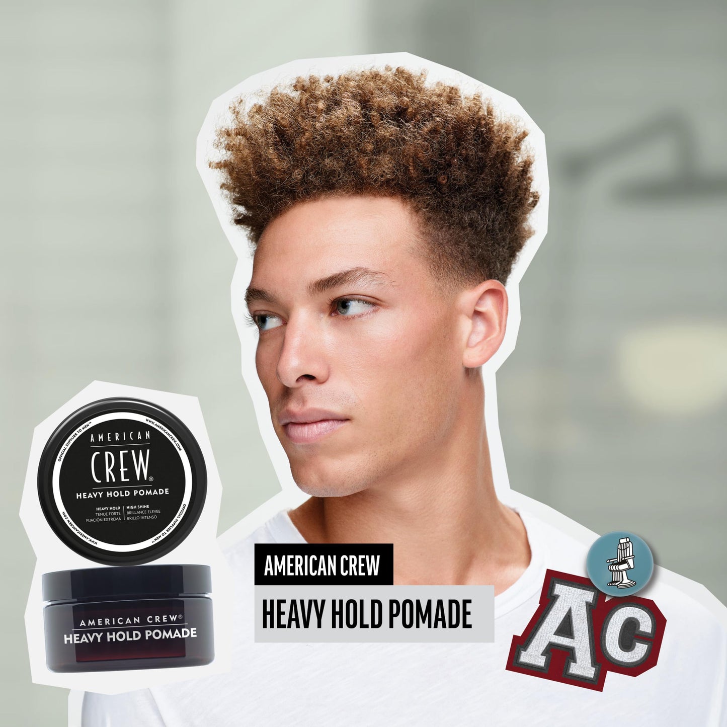 American Crew Men's Hair Pomade, Like Styling Gel with Heavy Hold & High Shine, Stocking Stuffer for Him, 3 oz