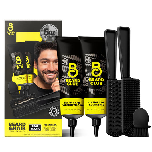 The Beard Club Permanent Hair & Beard Dye for Men - Professional Quality Mustache Dye, Hair Color for Men, Covers Grays, All in One Reusable 5 Minute Beauty and Personal Care The Beard Club Default Title