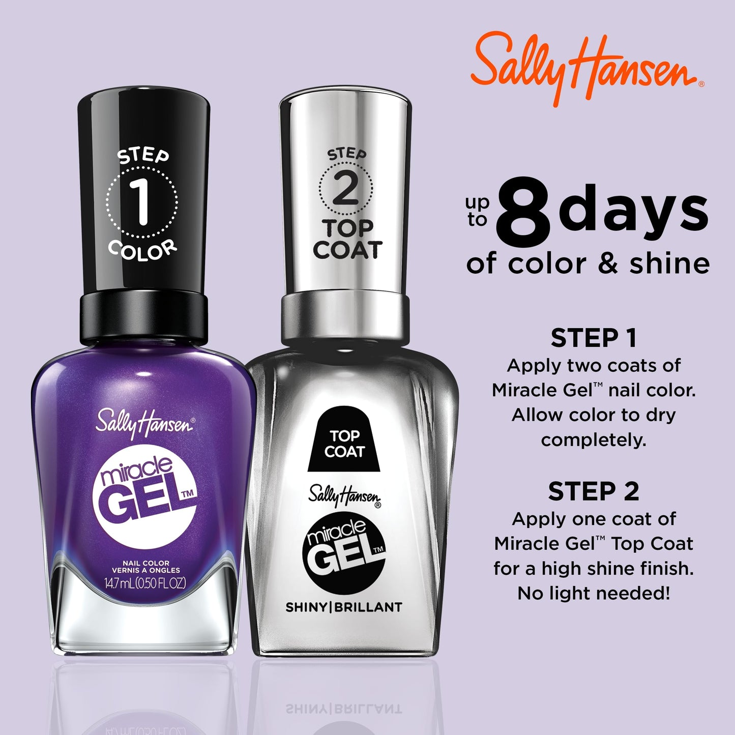 Sally Hansen Miracle Gel Salon Quality Nail Polish | Gel-Like Formula, Two-Step System, No UV Light Needed, Long Lasting | Opaque, Shimmery | 579/570 Beauty & Personal Care Sally Hansen
