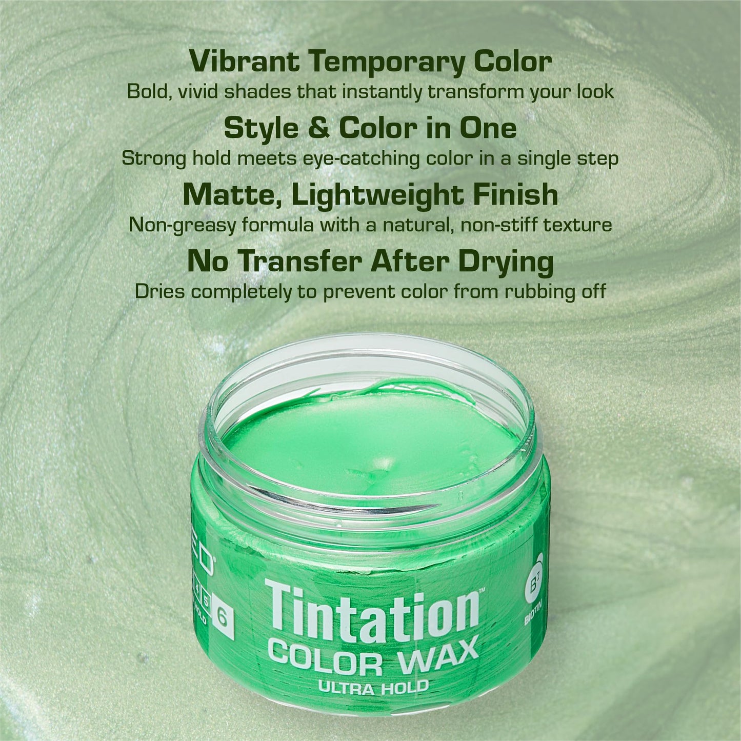 Red by Kiss Tintation Temporary Hair Color Wax - Vivid Instant Color, Ultra Hold, Water & Sweat Resistant, Curly Hair Safe, Non-Drying & Damage-Free