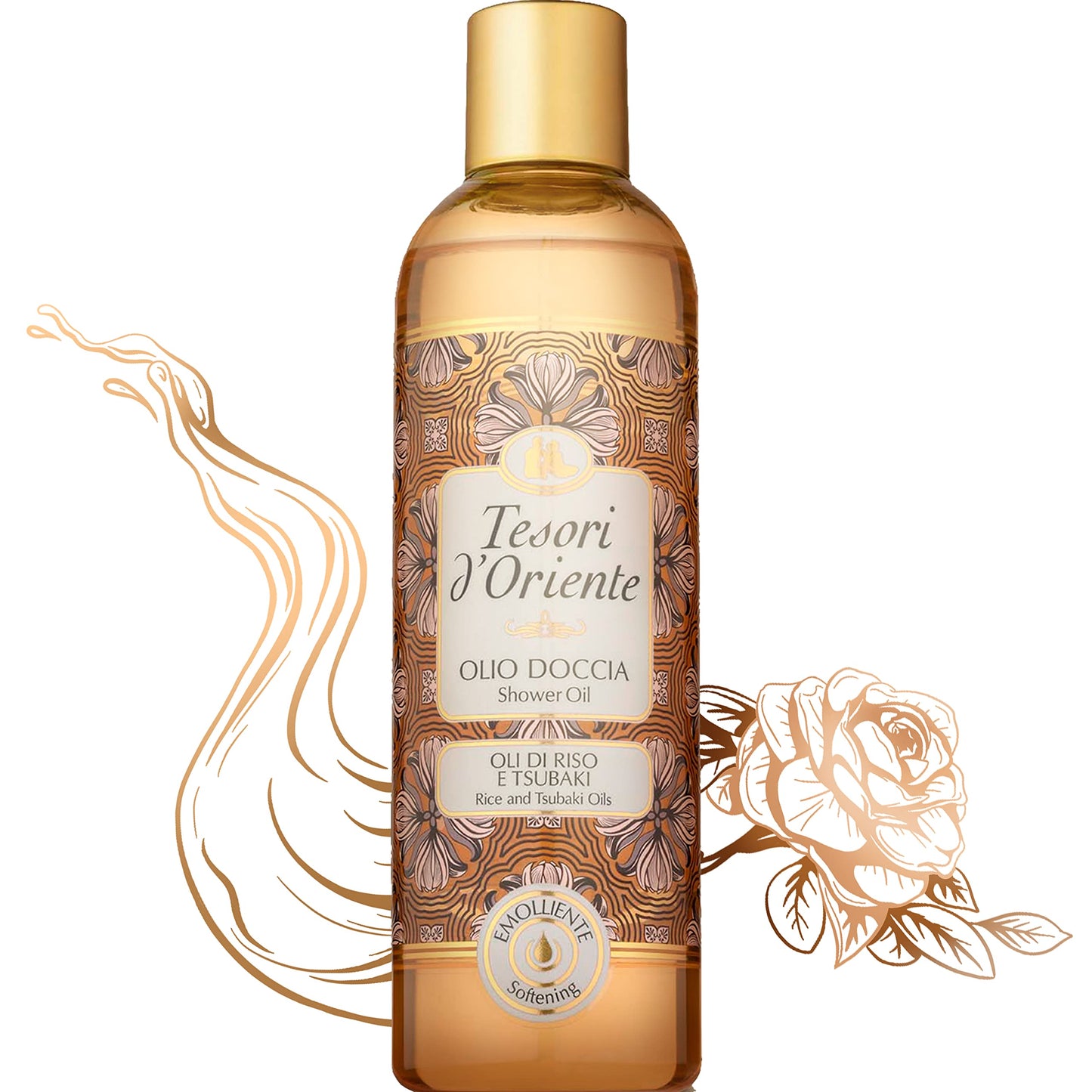 Tesori d'Oriente Bath Oil, Shower Oil Body Wash, Cleansing Oil for Women, with Rice & Tsubaki Oil-8.45 fl oz [Made in Italy]-(Rice & Tsubaki Oil) Beauty and Personal Care Tesori d'Oriente