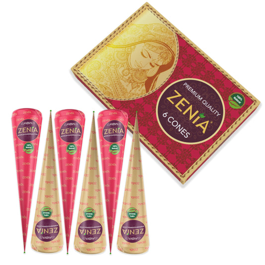 Zenia (Pack of 24) 100% Natural Henna Hair Color Paste Hair Dye Cones Dark Reddish-Brown Color 25g Each Cone Beauty and Personal Care Zenia Default Title