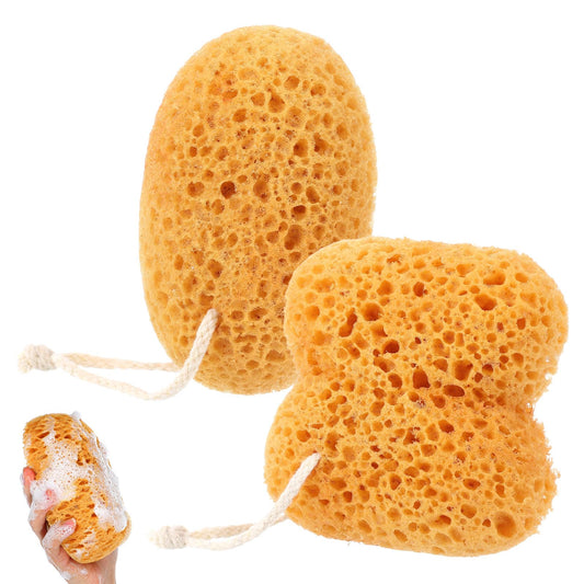 DOPENSPI 2 Pcs Sea Sponges for Shower, Honeycomb Bath Sponge Large Soft Shower Sponges Exfoliating Body Sponge Puff Dense Foam Sea Sponge with Hanging Beauty and Personal Care DOPENSPI