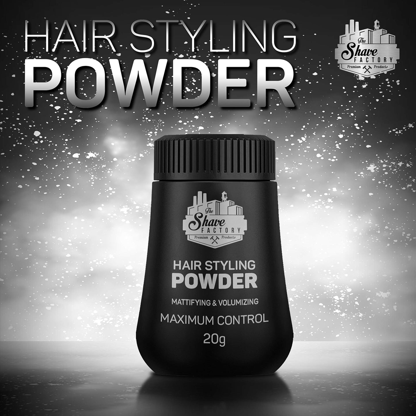 the shave factory Hair Styling Powder 21gr. Mattifying&Volumizing Powder with Maximum Control-Elegant Design, Ease Of Use, Flexible and Long-Lasting