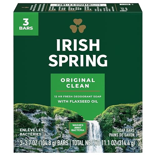 Irish Spring Deodorant Bar Soap, Original, 3.75 oz bars, 3 ea (Pack of 11)