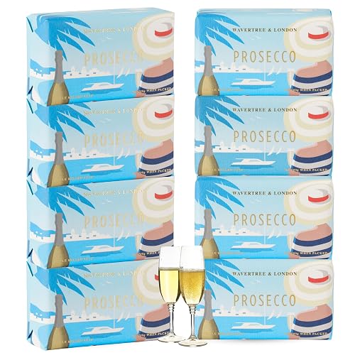 Wavertree & London Prosecco Scented Natural Soap (8 Bars), 7oz Moisturizing French Triple Milled Soap Bars enriched with shea butter - Pure Plant Oil Beauty & Personal Care Wavertree & London