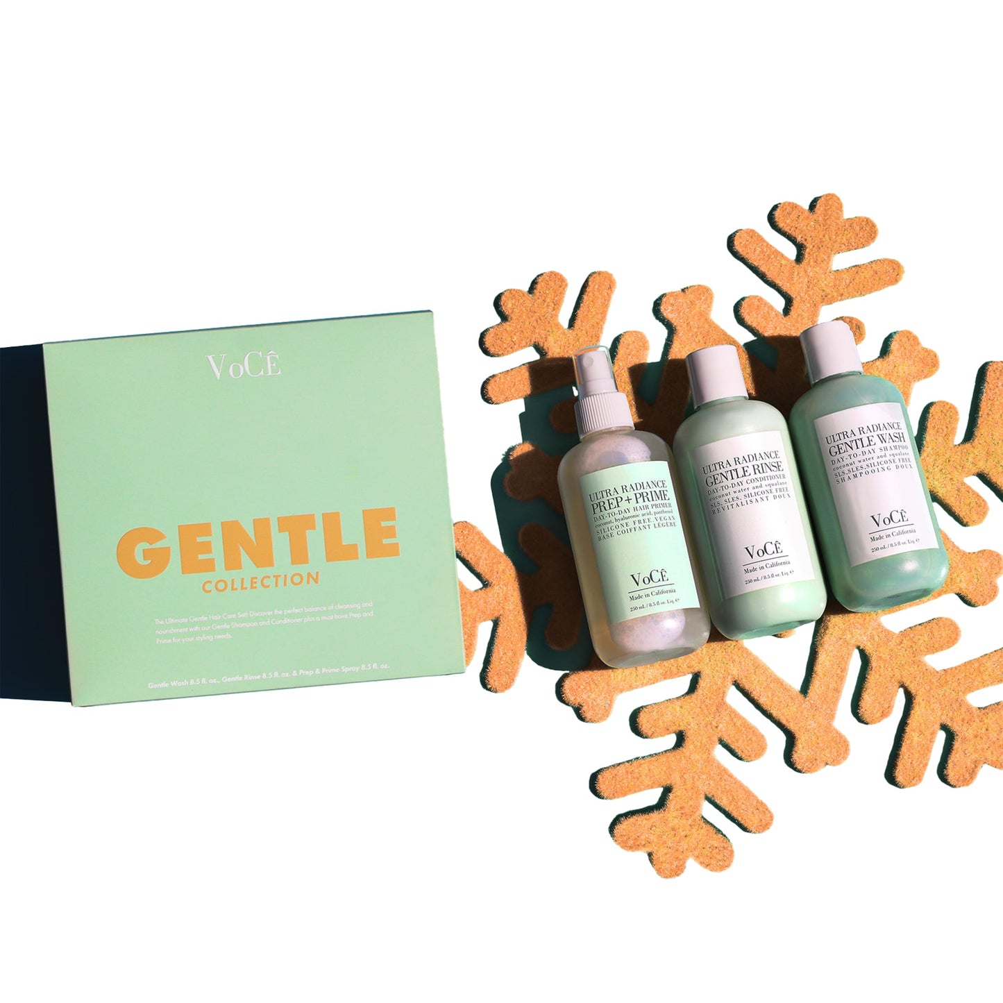 VoCÊ Haircare Gentle Collection Gift Set | Ultra Radiance Shampoo, Conditioner & Prep + Prime Spray | Vegan, Cruelty-Free Haircare for Soft, Shiny