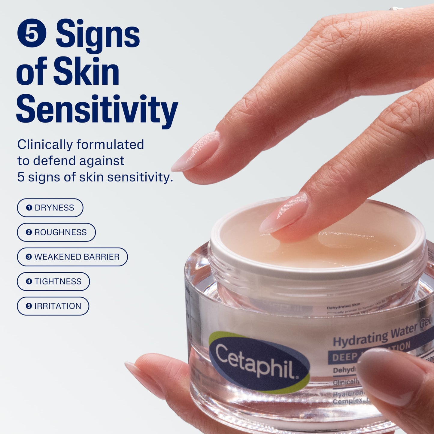 Cetaphil Deep Hydration Skin Restoring Water Gel with Hyaluronic and Polyglutamic Acid, Face Moisturizer, 72 Hour Hydration, For Dry, Dehydrated