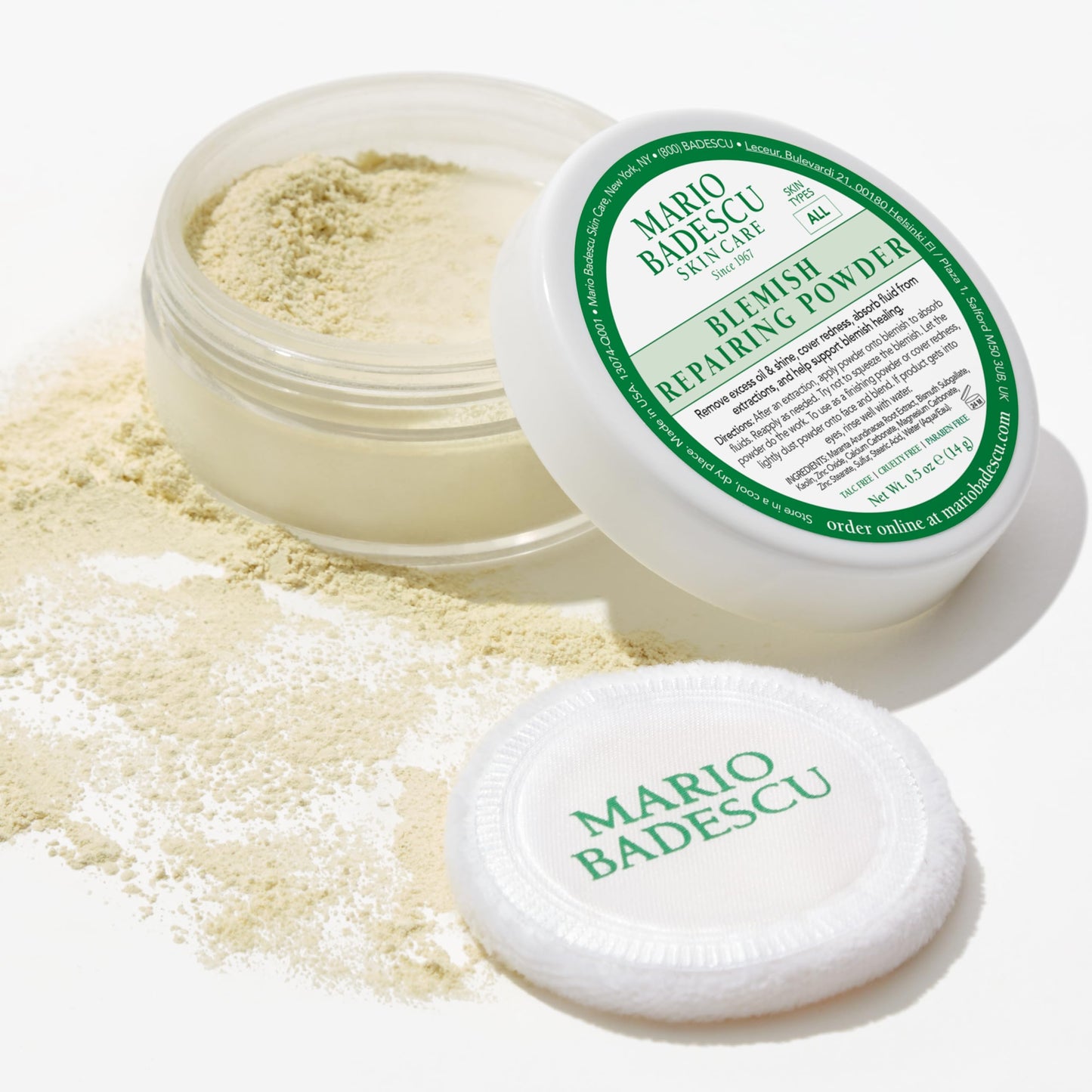 Mario Badescu Blemish Repairing Powder, Accelerate Recovery of Popped Pimples, Reduce Redness, Skin Care Powder for Blemish Concealment and Oil