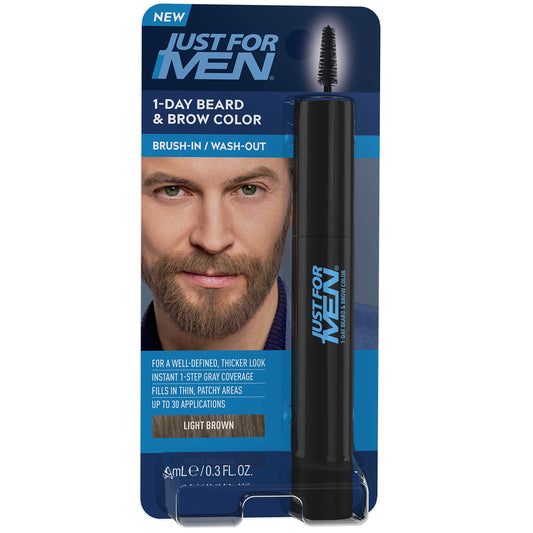 Just for Men 1-Day Beard & Brow Color, Temporary Color for Beard and Eyebrows, For a Fuller, Well-Defined Look, Up to 30 Applications, Light Brown Beauty & Personal Care Just for Men