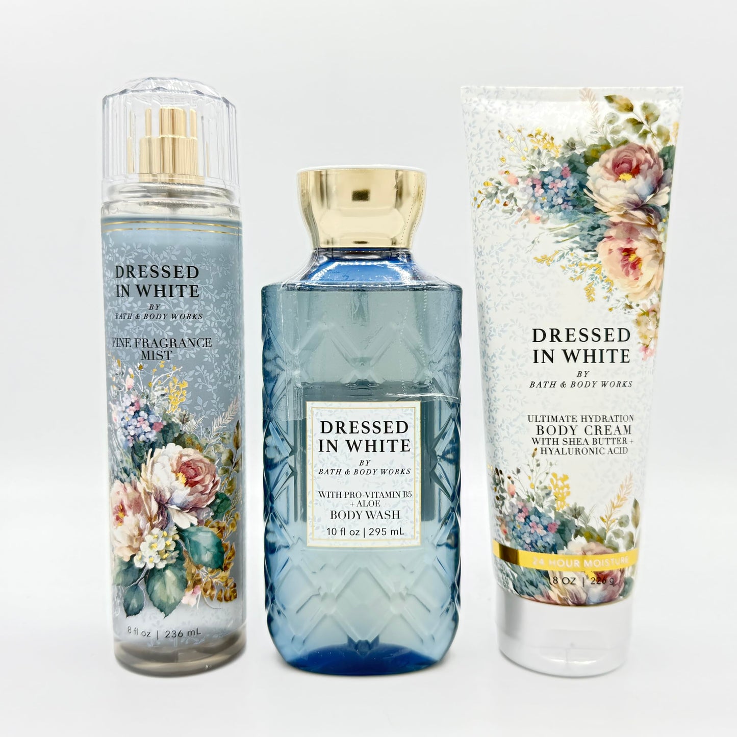 Bath & Body Works Dressed in White 3-Piece Set | Includes: Fine Fragrance Mist, Body Wash and Ultimate Hydration Body Cream Beauty & Personal Care Bath & Body Works
