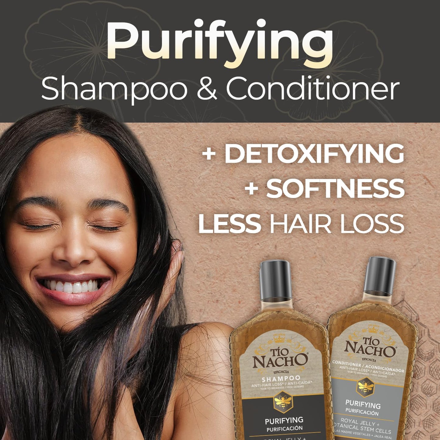 Tio Nacho Purifying Shampoo and Conditioner Set, Royal Jelly, Infused with Botanical Stem Cells for Intense Hair and Scalp Purification + Detoxifying