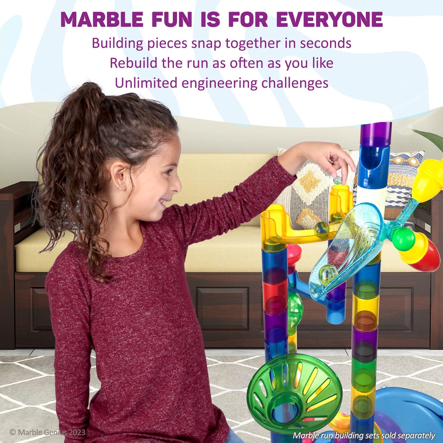 Marble Genius Automatic Chain Lift – Marble Run Accessory Set for Tracks, Mazes & Races, Endless Fun & Creative Marble Racing