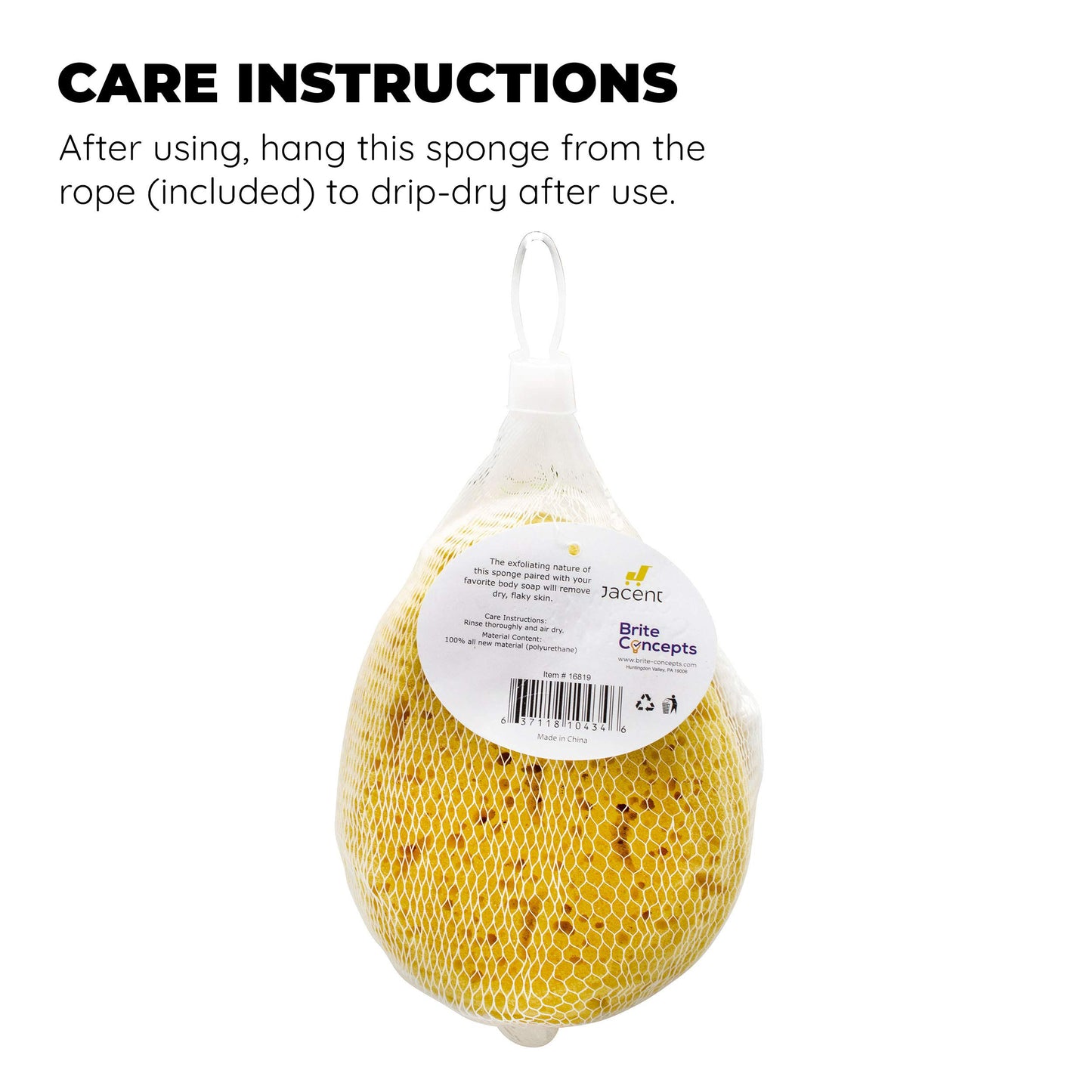 Jacent Deep Cleaning Foam Body Sponge, 1 EA