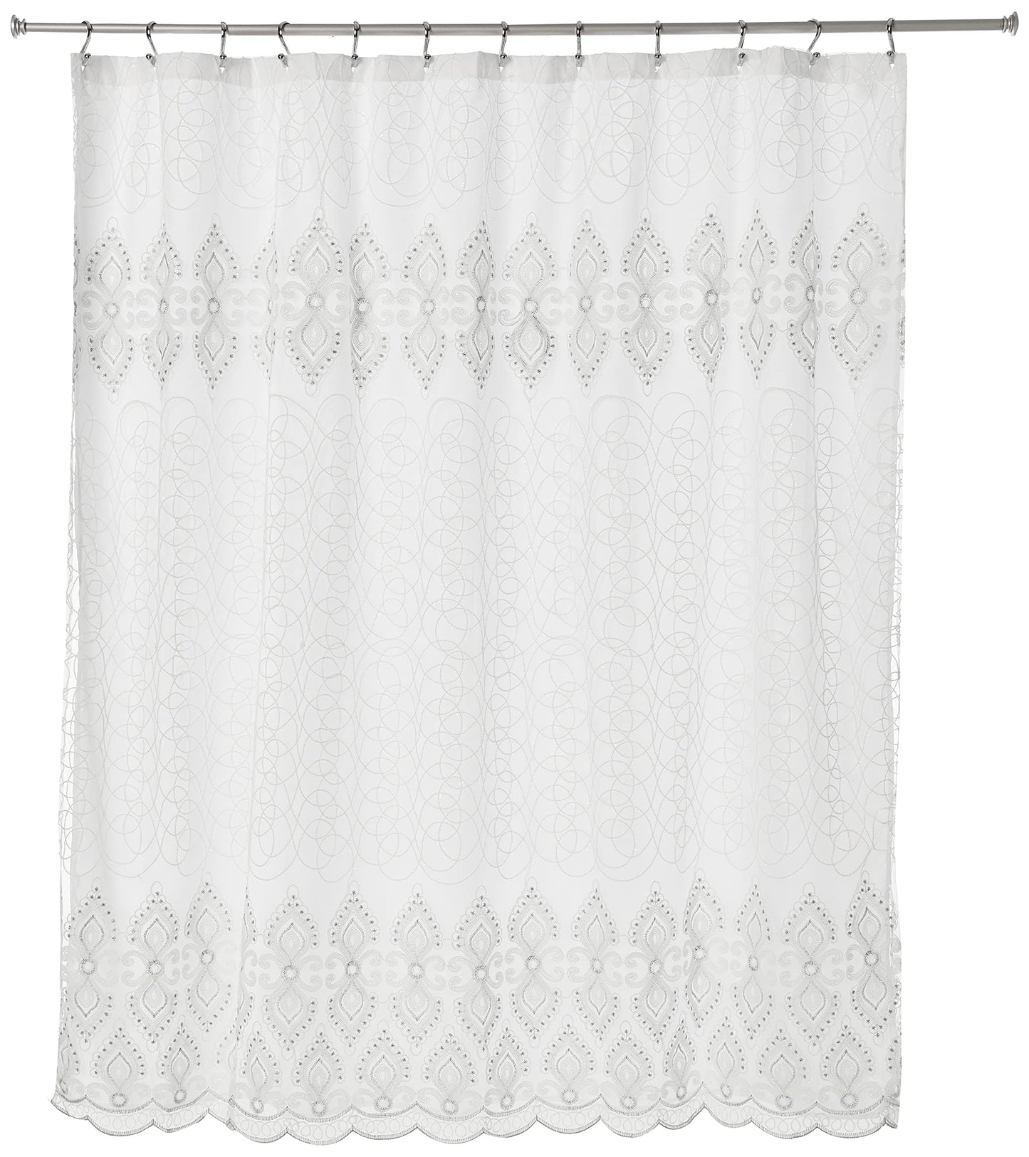 Popular Bath Collection Monaco, Shower Curtain, White