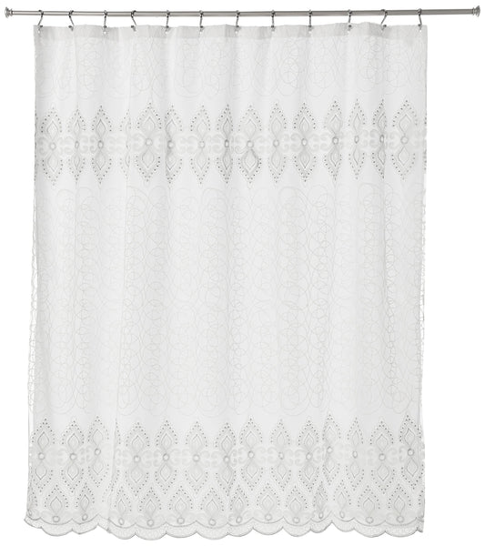 Popular Bath Collection Monaco, Shower Curtain, White
