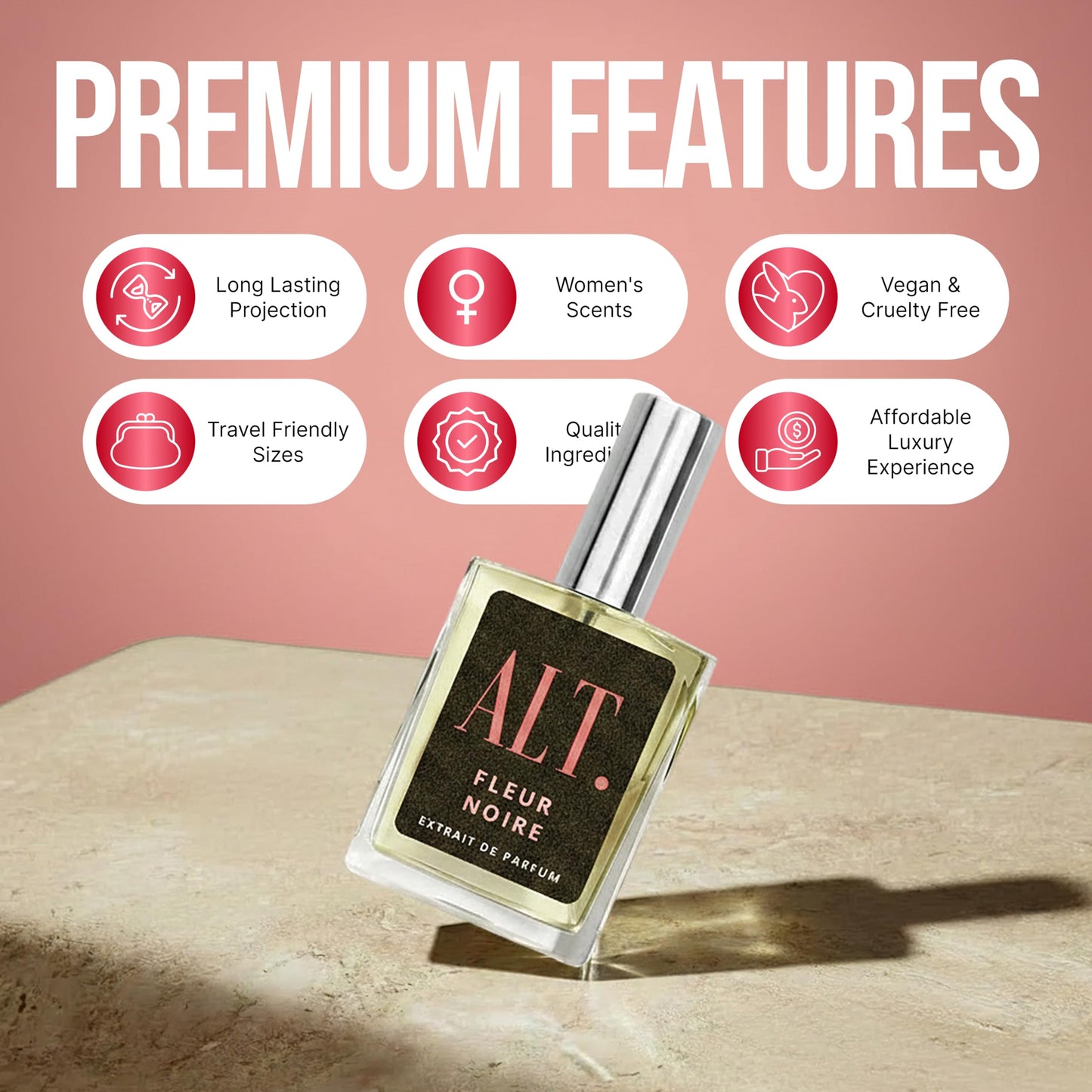 ALT. FRAGRANCES Fleur Noire - Inspired by Blk Opiu.m Perfume for Women, Extrait de Parfum, Long Lasting Fragrance with Coffee, Jasmine & Vanilla Beauty and Personal Care ALT. FRAGRANCES